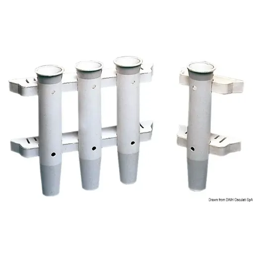 Picture of Nylon rod holder bulkhead mounting white plastic