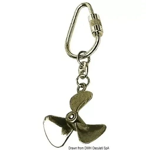 Picture of Polished brass propeller pendant keyring