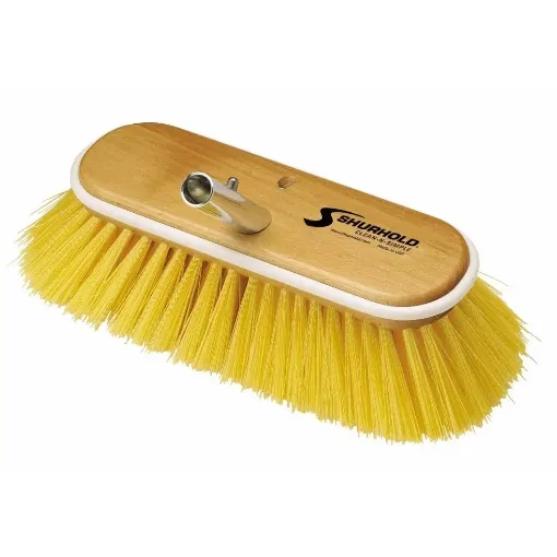 Picture of 10" Deck brush - medium yellow polystyrene - Shurhold