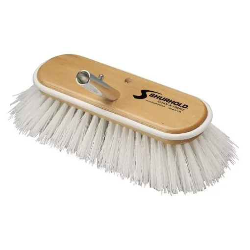 Picture of 10" Deck brush - extra stiff white polypropylene - Shurhold