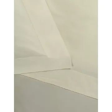 Picture of Double bed sheet set - top sheet, flat bottom sheet and oxford pillowcase in pure cotton - ivory - Franchini mare bespoke luxury linens