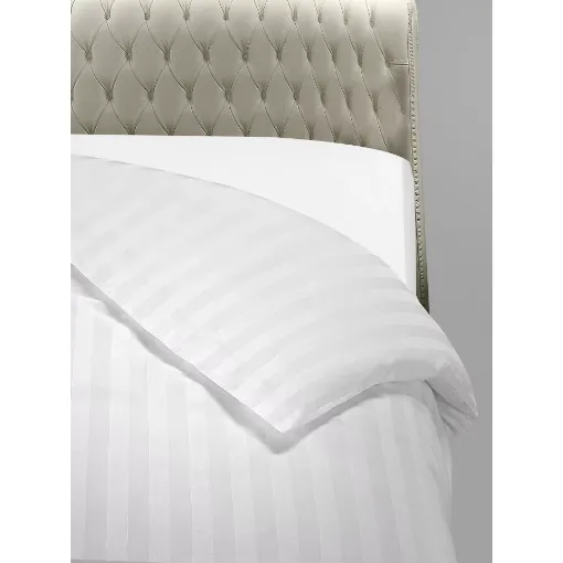 Picture of King size duvet cover 260x240cm in pure cotton striped satin - white - Franchini mare bespoke luxury linens