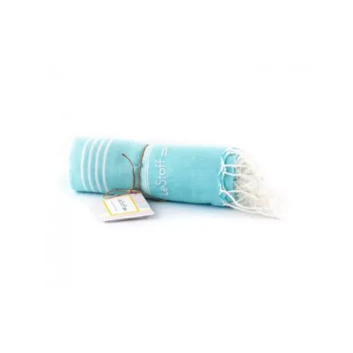 Picture of Organic cotton hammam towel 95x180cm - aqua blue - LeStoff