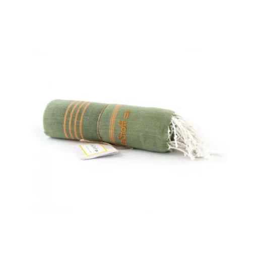 Picture of Organic cotton hammam towel 95x180cm - olive orange - LeStoff