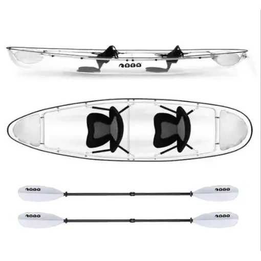 Picture of Serenus 2 two - seater full transparent kayak with deluxe seats and kayak paddles SCK