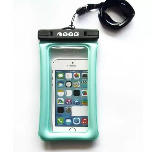 Picture of 8" Waterproof phone case with floating frame - cyan - SCK