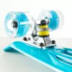 Picture of 22.5” Mini cruiser skateboard blue with LED wheels complete set - Fish