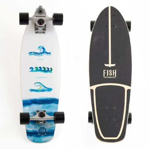 Picture of 30'' Waves surf - skateboard complete set with A7 truck - Fish