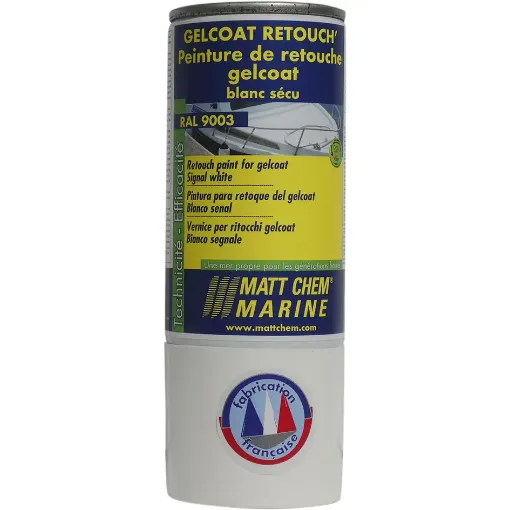 Picture of Gelcoat Retouch - Retouch paint for gelcoat - signal white RAL 9003 - 150ml - Matt Chem