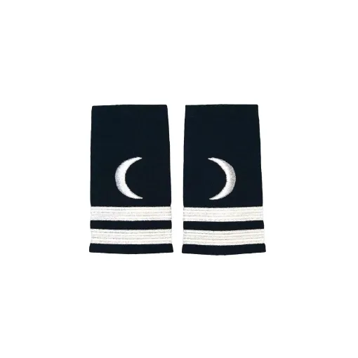 Picture of Second stewardess epaulet silver two stripes - Liquid Yacht Wear