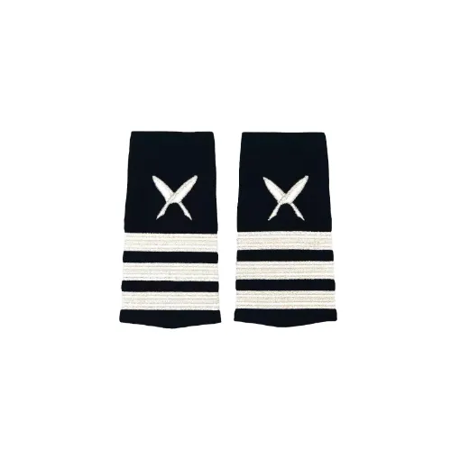 Picture of Purser epaulet silver three stripes - Liquid Yacht Wear