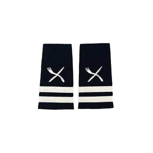 Picture of Chef epaulet silver two stripes - Liquid Yacht Wear