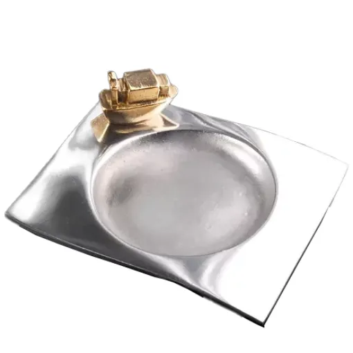 Nautical Gifts - Wave Design Platter with Tanker - 6114DP product image