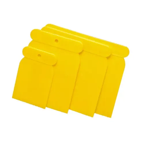 Picture of Set 4 plastic flexible japanese spatles - Yellow - 4 units - Nespoli Group