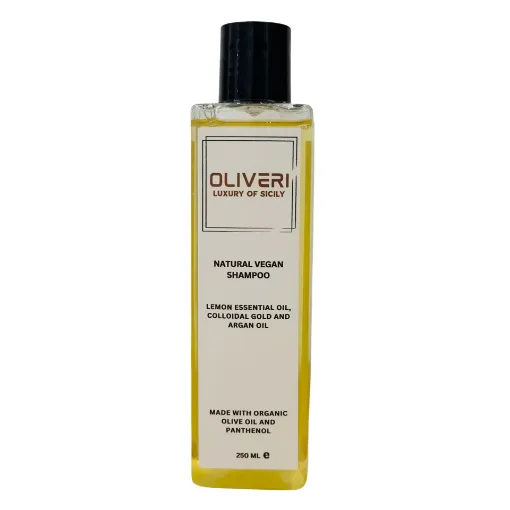 Picture of Natural Vegan Shampoo - Colloidal Gold & Argan Oil & Lemon Essential Oil - 250ml - Box of 10 - Oliveri Luxury of Sicily