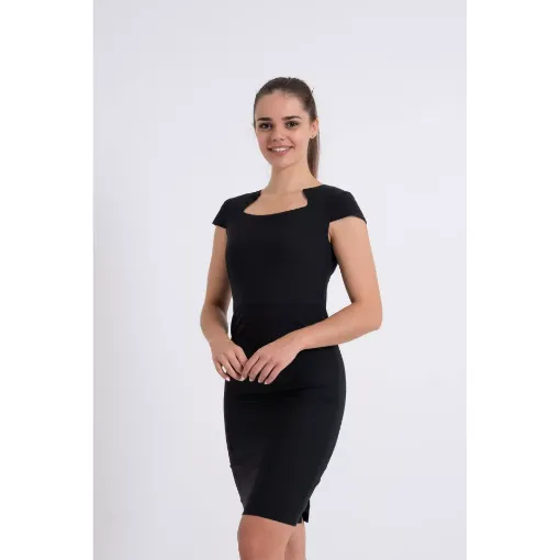 Picture of Ladies Evening Cap Sleeve Dress - 40 - Black - 40 - Marina Yacht Wear