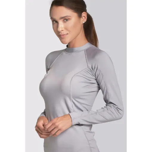 Liquid Ladies Short Sleeve Rash Guard - Silver - M - Liquid Yacht Wear product image