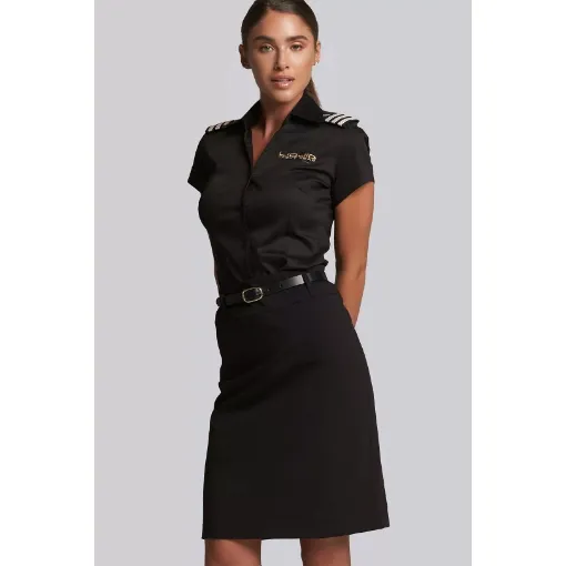 Picture of Liquid's Pencil Skirt with belt loops - 00/32 - Black - 00/32 - Liquid Yacht Wear