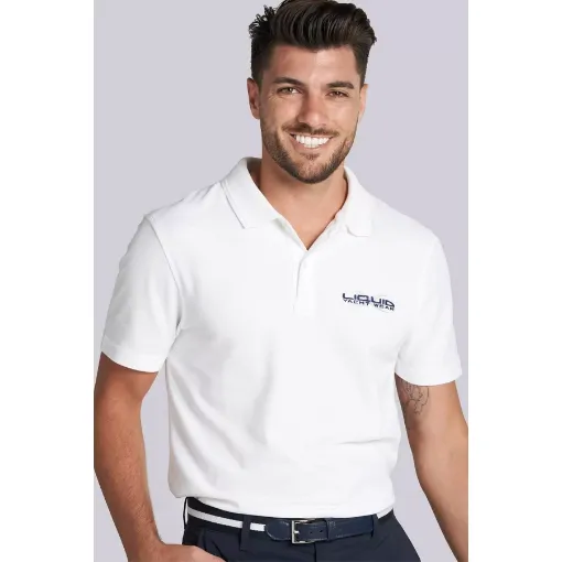 Picture of Mens Liquid's Cool Max Polo - White - S - Boat Bum