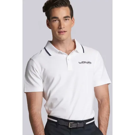 Picture of Mens Liquid's Cool Max Polo with Tipping - Navy - L - Boat Bum