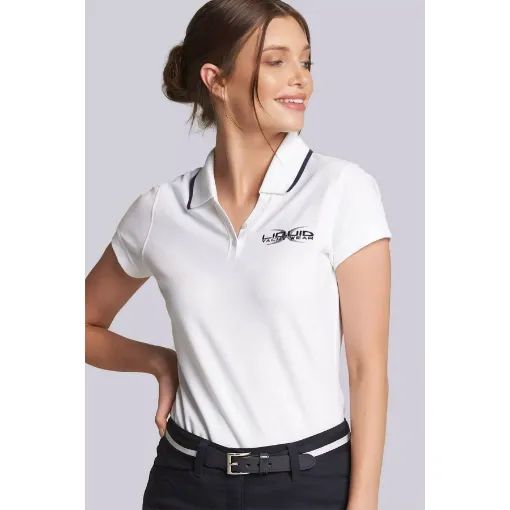 Picture of Ladies Liquid's Cool Max Polo with Tipping - Navy - S - Boat Bum