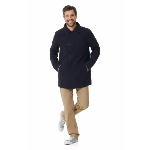 Picture of Mousqueton Algar Pea cotton mens coat - Marine - S - Mousqueton