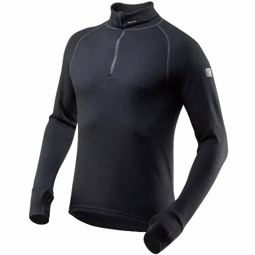 Picture of Devold Expedition Zip Neck Top Mens - Black - S - Devold