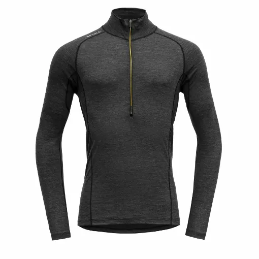 Picture of Devold Running Zip Neck Mens - Anthracite - S - Devold