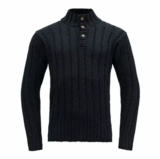 Picture of Devold Nansen Wool Button Neck - Dark Blue - XL - Devold