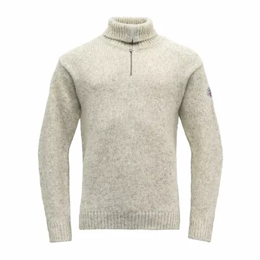 Picture of Devold Nansen Zip Neck Sweater - Grey Melange - S - Devold