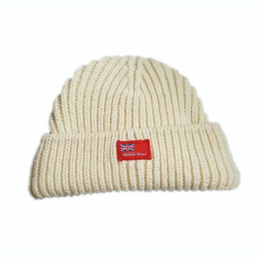 Picture of Arthur Beale Ensign Beanie Hat - Ecru - Arthur Beale