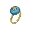 Picture of Silver ring sea urchin gold plated - Nauticalgifts