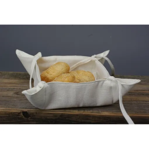 Picture of 30x30cm, Natural Linen Kitchen Storage Tray, White