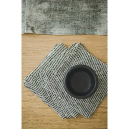 Picture of 17x17cm, Linen Table Coasters, checks and stripes pattern colors