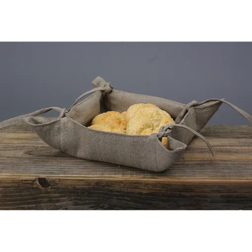 Picture of 30x30cm, Natural Linen Kitchen Storage Tray, Natural Flax