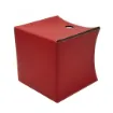 Picture of Collection Lucien  Square Red Smooth Leather Basket - Size S -  20cm x  20cm x  20cm - Weight : 700 Gr - Gordon & Gaia