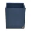 Picture of Collection Armand Ocean Blue Leather Wastepaper Basket - Size Medium -  20,00cm x  20,00cm x  23,50cm - Weight : 950 Gr - Gordon & Gaia