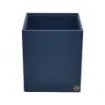 Picture of Collection Armand Blue Leather Wastepaper Basket - Size Medium -  20,00cm x  20,00cm x  23,50cm - Weight : 950 Gr - Gordon & Gaia