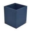 Picture of Collection Armand Blue Leather Wastepaper Basket - Size Medium -  20,00cm x  20,00cm x  23,50cm - Weight : 950 Gr - Gordon & Gaia