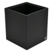 Picture of Collection Armand Black Ebony Leather Wastepaper Basket - Size Medium -  20,00cm x  20,00cm x  23,50cm - Weight : 950 Gr - Gordon & Gaia