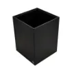 Picture of Collection Armand Black Ebony Leather Wastepaper Basket - Size Large -  23,00cm x  23,00cm x  30,50cm - Weight : 1370 Gr - Gordon & Gaia