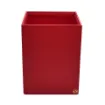 Picture of Collection Armand Red Leather Wastepaper Basket - Size Large -  23,00cm x  23,00cm x  30,50cm - Weight : 1370 Gr - Gordon & Gaia