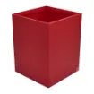 Picture of Collection Armand Red Leather Wastepaper Basket - Size Large -  23,00cm x  23,00cm x  30,50cm - Weight : 1370 Gr - Gordon & Gaia