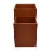 Picture of Collection Armand Light Brown Leather Wastepaper Basket - Size Large -  23,00cm x  23,00cm x  30,50cm - Weight : 1370 Gr - Gordon & Gaia