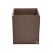 Picture of Collection Armand Taupe Gray Leather Wastepaper Basket - Size Medium -  20,00cm x  20,00cm x  23,50cm - Weight : 950 Gr - Gordon & Gaia