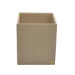 Picture of Collection Armand Beige Leather Wastepaper Basket - Size Medium -  20,00cm x  20,00cm x  23,50cm - Weight : 950 Gr - Gordon & Gaia