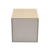 Picture of Collection Armand Beige Leather Wastepaper Basket - Size Medium -  20,00cm x  20,00cm x  23,50cm - Weight : 950 Gr - Gordon & Gaia