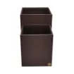 Picture of Collection Armand Dark Chocolate Leather Wastepaper Basket - Size Large -  23,00cm x  23,00cm x  30,50cm - Weight : 1370 Gr - Gordon & Gaia