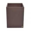 Picture of Collection Armand Taupe Gray Leather Wastepaper Basket - Size Large -  23,00cm x  23,00cm x  30,50cm - Weight : 1370 Gr - Gordon & Gaia