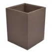 Picture of Collection Armand Taupe Gray Leather Wastepaper Basket - Size Large -  23,00cm x  23,00cm x  30,50cm - Weight : 1370 Gr - Gordon & Gaia